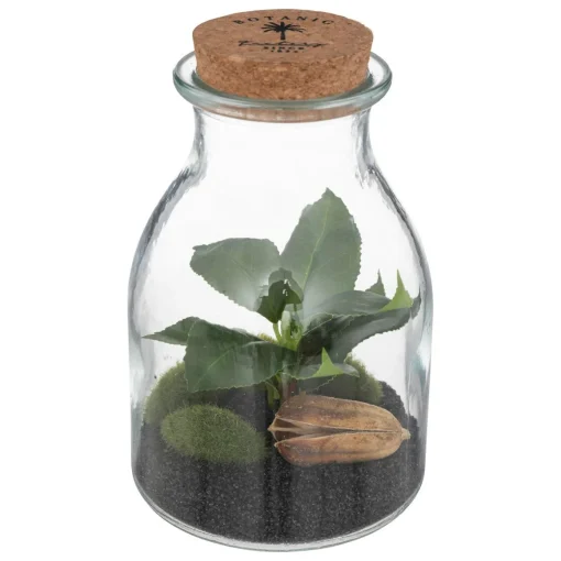 Jarra de vidro com plantas artificiais CARAVANE