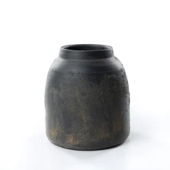 Jarra Preta Areia Em Cerâmica 22cm