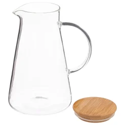 Jarro chila em vidro com tampa de bambu 1,5l