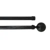 Kit varão duplo extensível preto e prateado 120-210cm