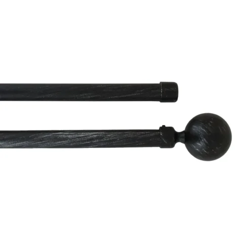 Kit varão duplo extensível preto e prateado 120-210cm