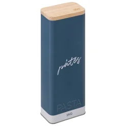 Lata azul em metal para massa