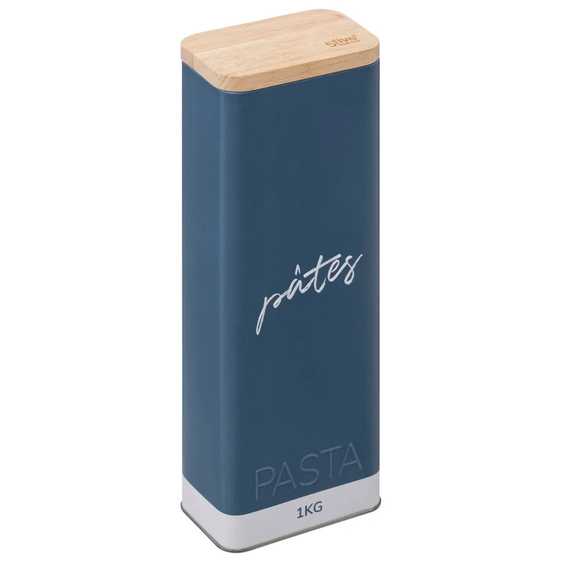 Lata azul em metal para massa