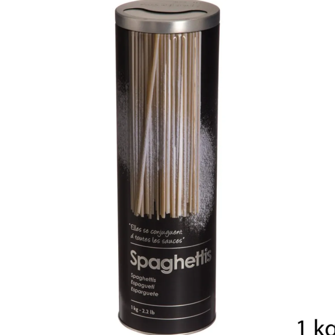 Lata p/esparguete em metal decorada 1kg