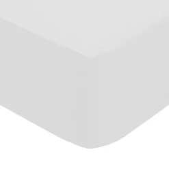 Lençol ajustável branco em algodão percal 140x190cm