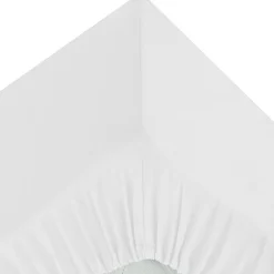 Lençol ajustável branco em algodão percal 140x190cm