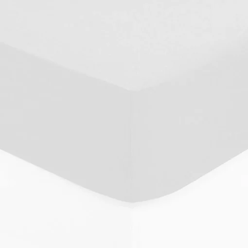 Lençol ajustável branco 160x200cm