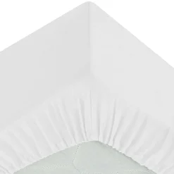 Lençol ajustável branco 160x200cm
