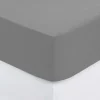 Lençol ajustável cinza 90x190cm