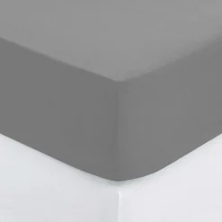 Lençol ajustável cinza 90x190cm