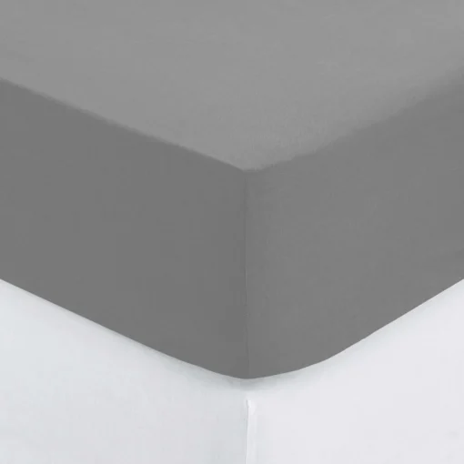 Lençol ajustável cinza 90x190cm