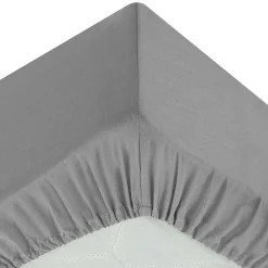 Lençol ajustável cinza 90x190cm