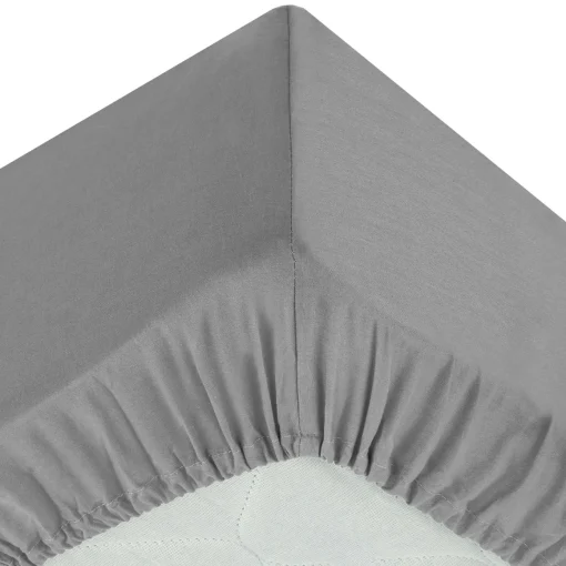 Lençol ajustável cinza 140x190cm