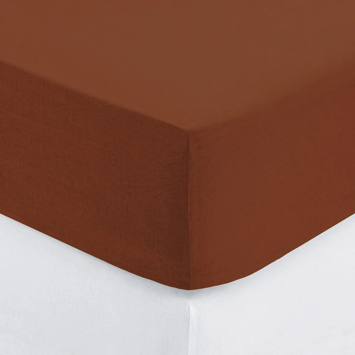 Lençol ajustável terracota 140x190cm