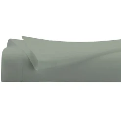 Lençol de cima verde em algodão percal 240x290cm