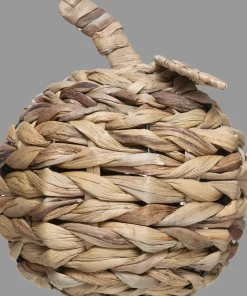 Maçã decorativa bege em ráfia