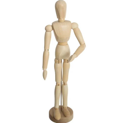 Manequim decorativo de madeira 33cm