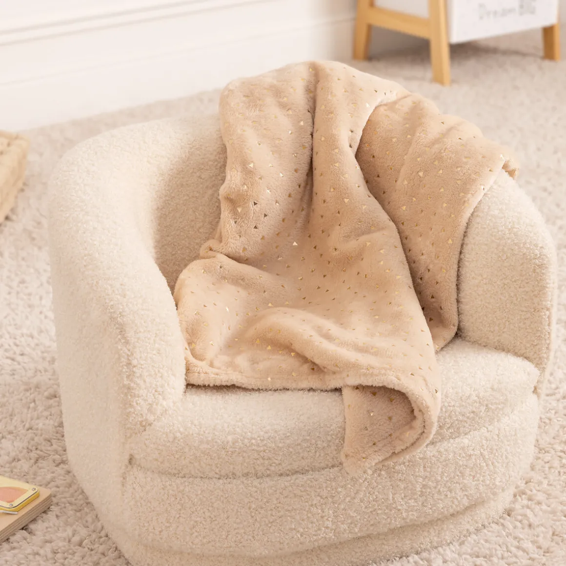 Manta bege BERLINGOT 75x100cm