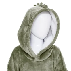 Manta camisola com capuz cinza verde 3-10 anos