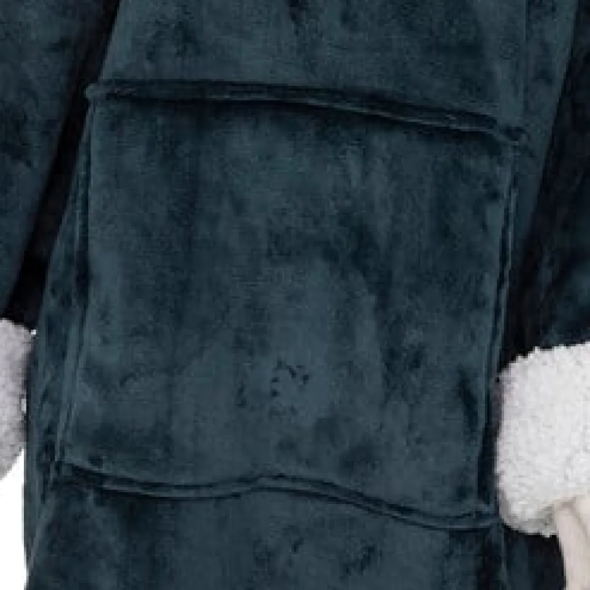 Manta camisola com capuz azul petróleo