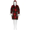 Manta camisola com capuz tartan vermelho