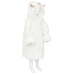 Manta camsiola branco com capuz ovelha