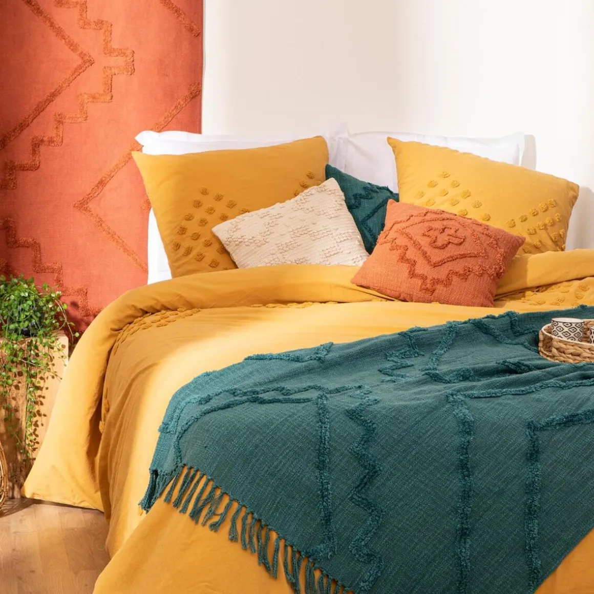 Manta INCA azul em algodão 130x180cm