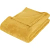 Manta microfibra ocre 125x150cm