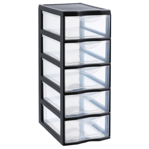 Módulo de arrumação cristal transparente com 5 gavetas