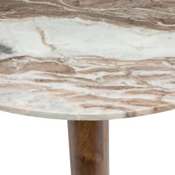 Mesa De Apoio Coppa Em Madeira Mango e Mármore