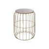 Mesa de apoio FLYO dourada em metal e madeira 50cm