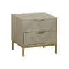 Mesa de cabeceira CHEVRON bege em mdf