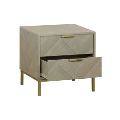 Mesa de cabeceira CHEVRON bege em mdf