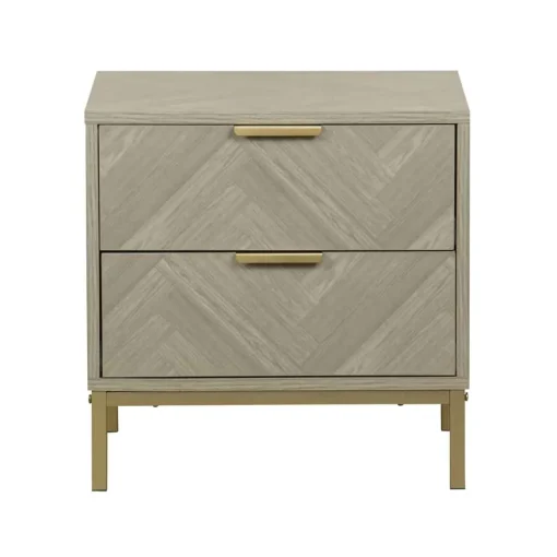 Mesa de cabeceira CHEVRON bege em mdf