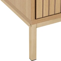 Mesa de cabeceira com 2 gavetas em mdf bege TASSO