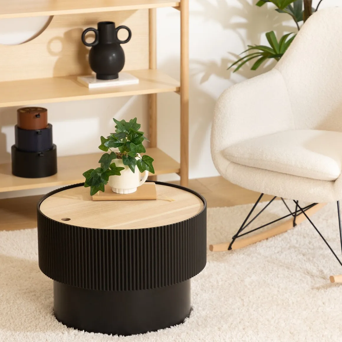 Mesa de centro ENOLA preta 38x55cm