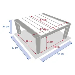 Mesa de centro EVASION cinza escuro 67x67cm