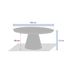 Mesa de exterior redonda YCONIA em alumínio