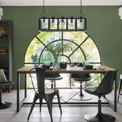 Mesa de jantar EDENA em madeira acácia e metal