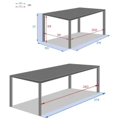 Mesa extensível automática ÉVASION seigle e graphite 214-274cm
