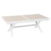 Mesa extensível AXIOME linho e branco 220-279cm