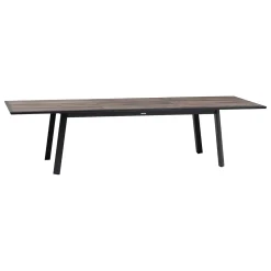 Mesa extensível com 12 lugares PAVANE cinza escuro