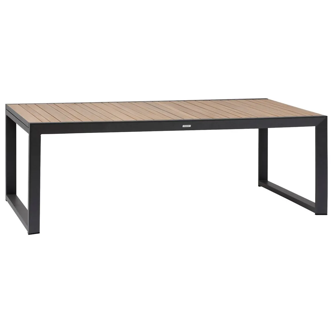 Mesa extensível corvo em alumínio e madeira acácia 220-340cm
