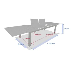 Mesa extensível MICEIRA em alumínio