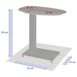 Mesa lateral VENUZIA em alumínio 50x30cm