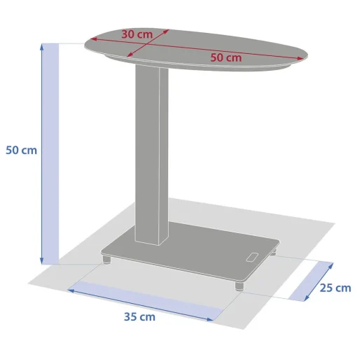 Mesa lateral VENUZIA em alumínio 50x30cm