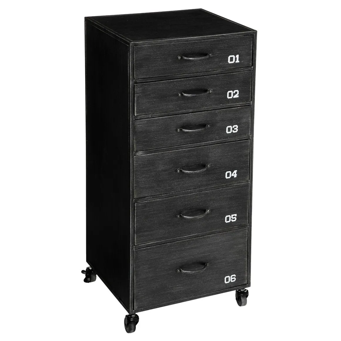 Móvel com 6 gavetas SEVIN cinza escuro em metal