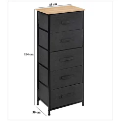 Móvel de arrumação TISSA alto cinza escuro 114cm