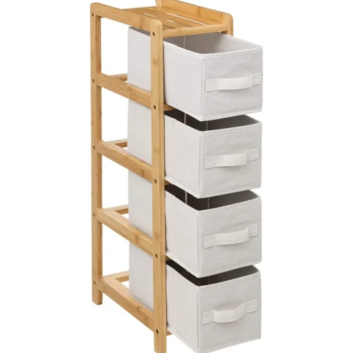 Móvel wc TIDY BOX em bambu com 4 gavetas