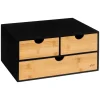 Organizador bava com 3 gavetas em bambu